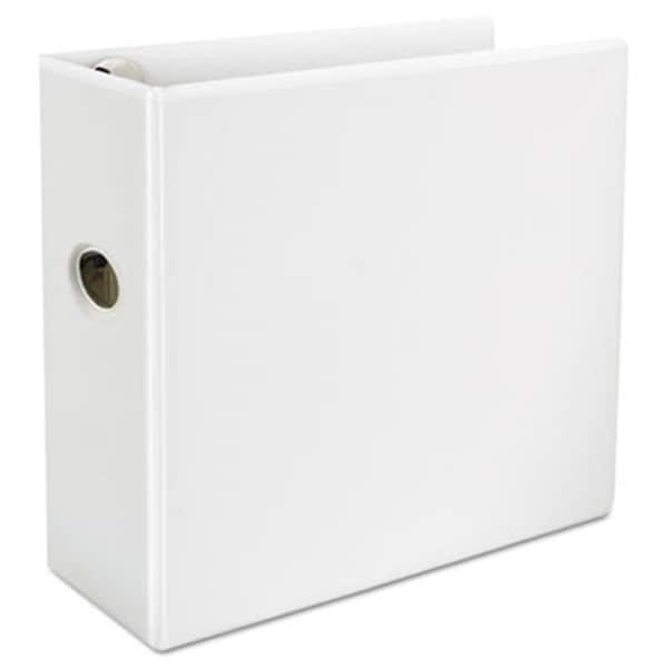 Coolcrafts Comfort Grip Deluxe Plus D-Ring View Binder, 5 in. Capacity, 8.5 x 11, White CO884276 - main